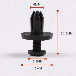 100pcs Auto Car Door Fender 6mm Hole Push Plastic Rivets Retainer Clips Black