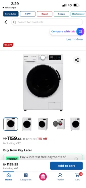 Washing machine Panasonic 8kg