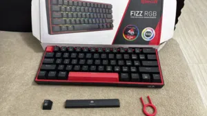 كيبورد جيمنج ميكانيكي Redragon FIZZ RGB حجم 60% سويتش أحمر