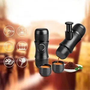 – ماكينة صنع القهوة محمولة . _ ماكينة إسبرسو محمولة مثالية للسفر والأنشطة الخارجية .