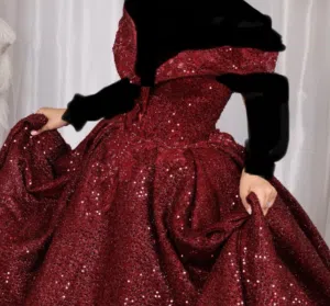 بدلة خطوبة لون برجندي اوف شولدر