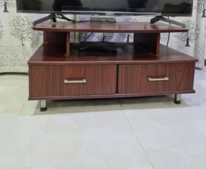 Wooden TV unit with stand and tall cupboard