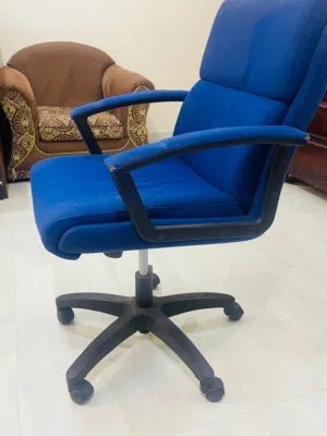 Blue High-Back Executive Office Chair with Wheels