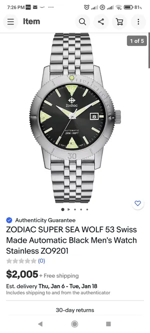 ساعة زودياك Super Sea Wolf