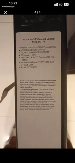 Hp Victus RTX 5050 Gaming Laptop