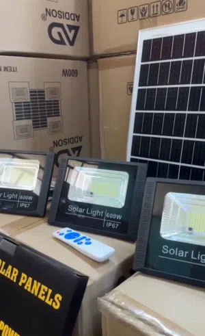 لوحة شمسية + 4 كشافات طاقة شمسية 600W – Edison    إضاءة قوية بدون فاتورة كهرباء!