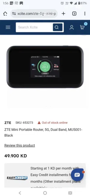 ZTE zain locked 5g router