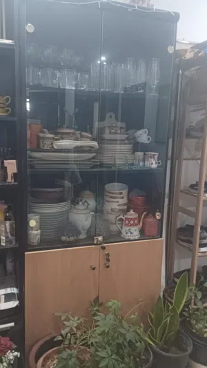 Display Cupboard with Crockery for sale