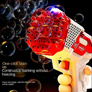 Portable Electric Automatic Bubble Gun With Led Lights
