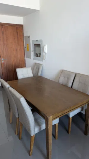 full dining room table with 6 chairs for sale in  good condition