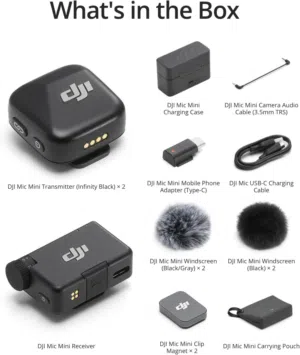 DJI Mic Mini Kit مايك عدد 2 مع مستقبل للكاميرات والهواتف