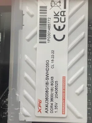 قطعين أو قطعة RAM DDR4 3600MT/s جديد