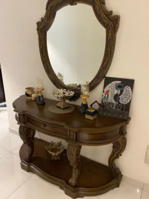 Console with mirror