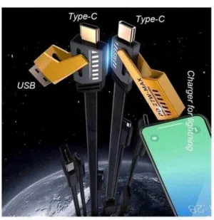 كابل شحن فاخر متعدد المنافذ بـ30 دينار فقط! توصيل ليبيا/مصر/تونس وأسعار جملة متاحة الآن!