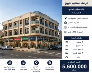 بناية سكنية تجارية للبيع