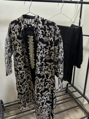 Black golden 4 piece pakistani suit