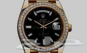 Gold watch collar and diamond stones   special order Baguette type. Rectangular diamond stones