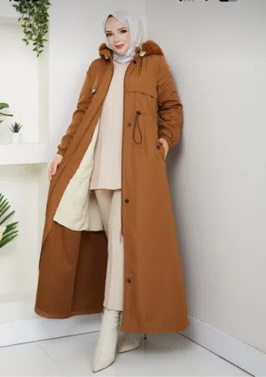 جلباب مبطن فرو ثقيل