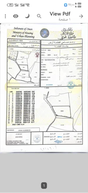 Farm Land for Sale in Al Batinah Al Masnaah