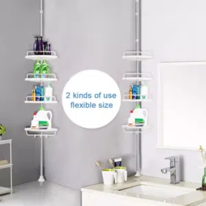 رفوف حمام ستاند كورنر رفوف لتنظيم الادوات في الحمام او المطبخ قابل للتعديل حسب الطول