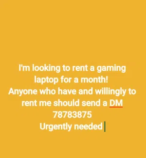 Gaming laptop for rent