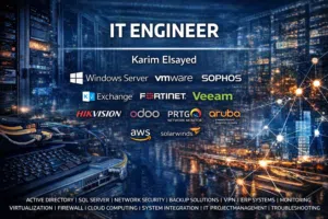مهندس تكنولوجيا معلومات – شبكات، سيرفرات، دعم، انظمة امنية، مواقع انترنت