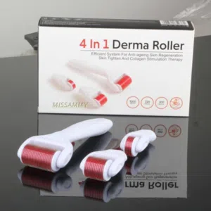 بكج اداه ديرما رولر تيتانيوم 4 في 1 و كريم الكولاجين ديرمارولر مقاسات Derma Roller