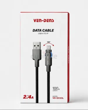 Apple charging cable Ven-Dens USB-A to Lightning 1m Data Charging Cable (2.4A)