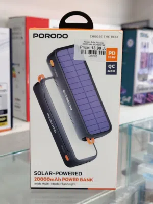 Brand New Porodo Solar Power Bank in Oman  20000mAh Capacity  1 Year Warranty
