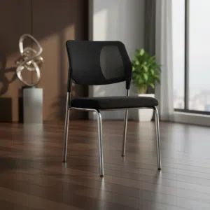 كرسي مكتب شبكي مريح بتصميم عصري وأرجل كروم - ZV-D929 (BLACK)