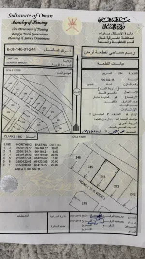 ارض سكنيه في دماء والطائين حي النور