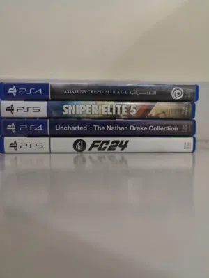 العاب بلايستيشن 5 و 4 mirage ...fc24...sniper elite 5 ..the last of us (new)