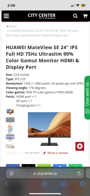 شاشة هواوي mateview se بحالة الوكالة بسعر حرق