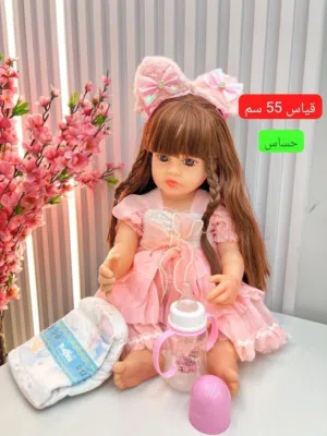 لعابة سيليكون حساس اصوات مختلفة قياس 55 سم اجمل هدية للبنوتات الحلوات يجي وياهة حفاضة وممة