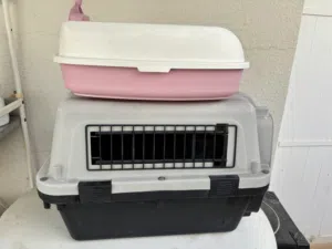 Cat cage and litter box  قفص القطط والليتر بوكس