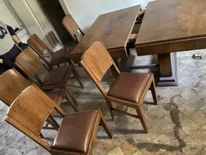 Art deco dining table set with 6 chairs and dresoire