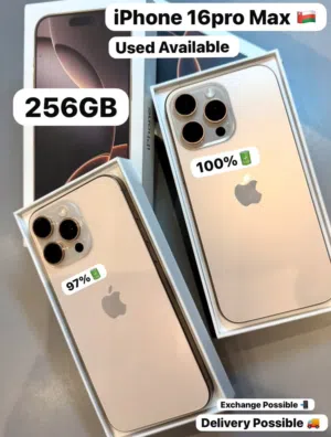 For Photographers For Vediographers Amazing iPhone 16pro max Middle east Arabic 256GB 100% 97%