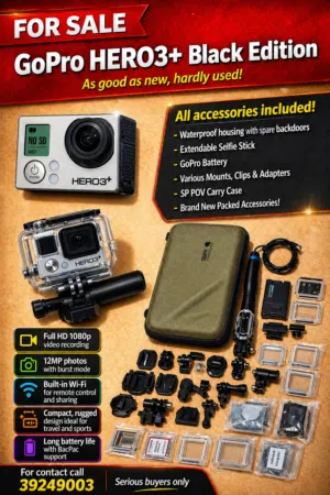 GoPro HERO3+ Black Edition – Full Bundle – Excellent Condition