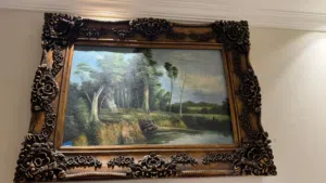 2 Vintage Landscape Painting Ornate Frame