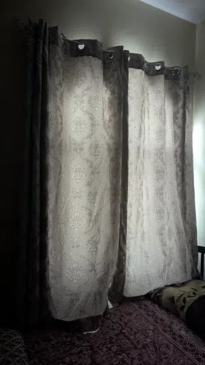 2 Grey curtains for sale