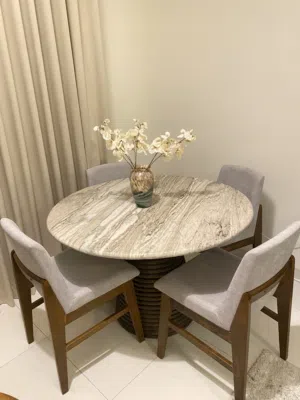 New! Modern Marble Dining Table Set with 4 Chairs – Excellent Condition