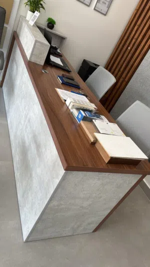 Reception Table Set (Reception table, 4 Chairs + Coffee Table + ) – Like New