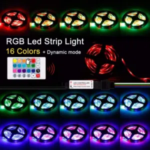 حبل ليد RGB دبل فيس لاصق يضي اكثر من 16 لون و حركه و تحكم بالريموت 5 متر اضائه ضوء  اناره