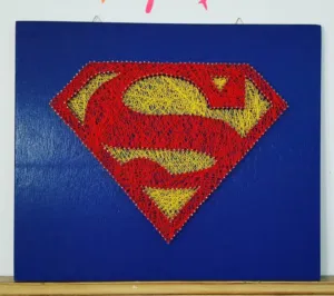 String art superhero decor superman and batman