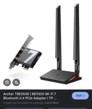 TPLink Pcie WiFi 7 and BT 5.4