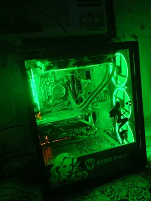 تجميعه pc كاملة مكمله كيس + 4 مراوح كبيره + مبرد مائي يعني 6 مراوح حساب بي الحزمه