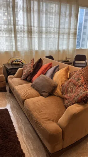 Elegant Sofa with Colorful Cushions