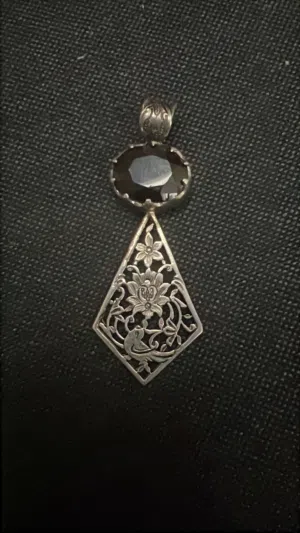 handmade silver with natural Garnet gemstone