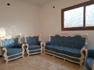 صالون أزرق فاخر - جديد كليا ولم يستعمل نهائيا و مع الشاري ما انقصروش بأذن أللّه