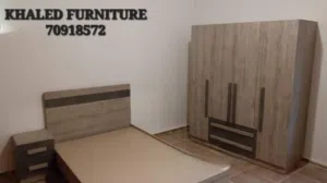 خزانة 4 درف مع تخت مفرد و نص و كومود وحدة جديدة من المعمل (High Quality)
